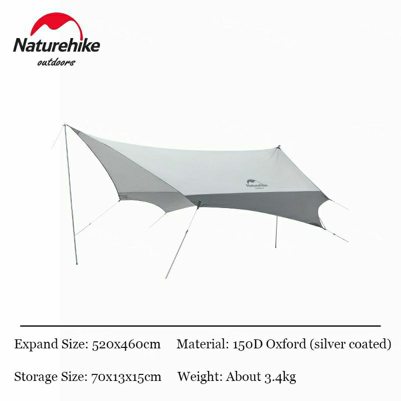 TOKO.PEJALAN FLYSHEET KANOPI TENDA SHELTER CAMPING NATUREHIKE NH22ZP009 (SIZE LARGE)