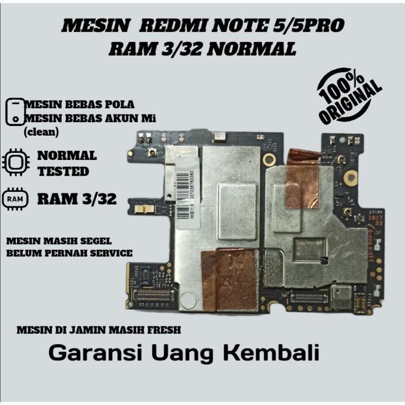 MESIN REDMI NOTE 5/NOTE 5 PRO RAM 3/32 NORMAL TESTED TINGGAL PAKAI