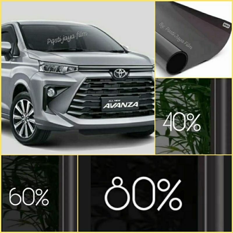 Peredam Panas, Kaca Film, Avanza, Xenia, Rust, Terios, Hitam Solid 20%,40%,60%,80% Murah & Bekwalita