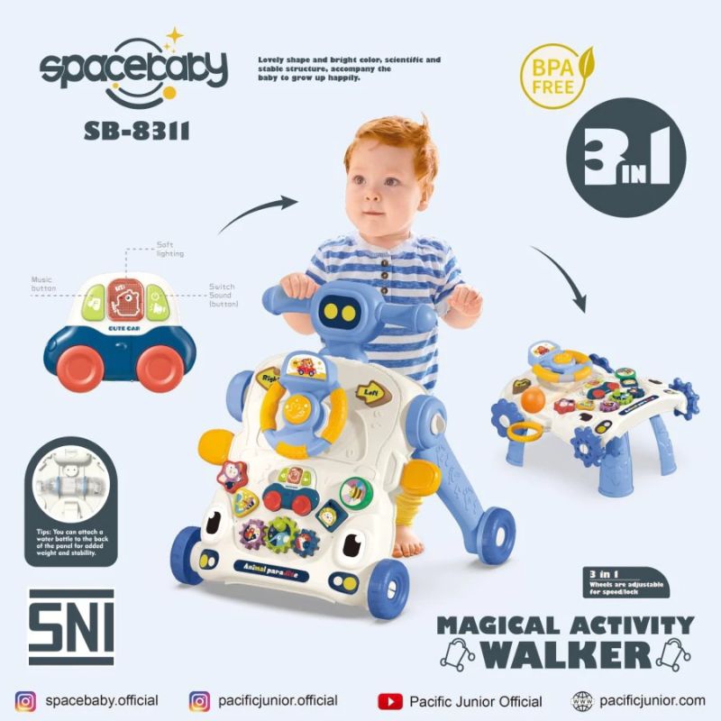 Spacebaby activity push walker 3in1 SB 8311