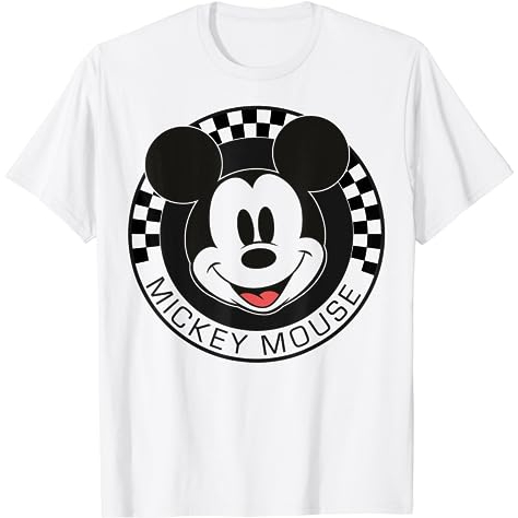 Kaos Disney Mickey And Friends Mickey Mouse Checkerboard Circle T-Shirt - Baju Pria - Baju Wanita - 