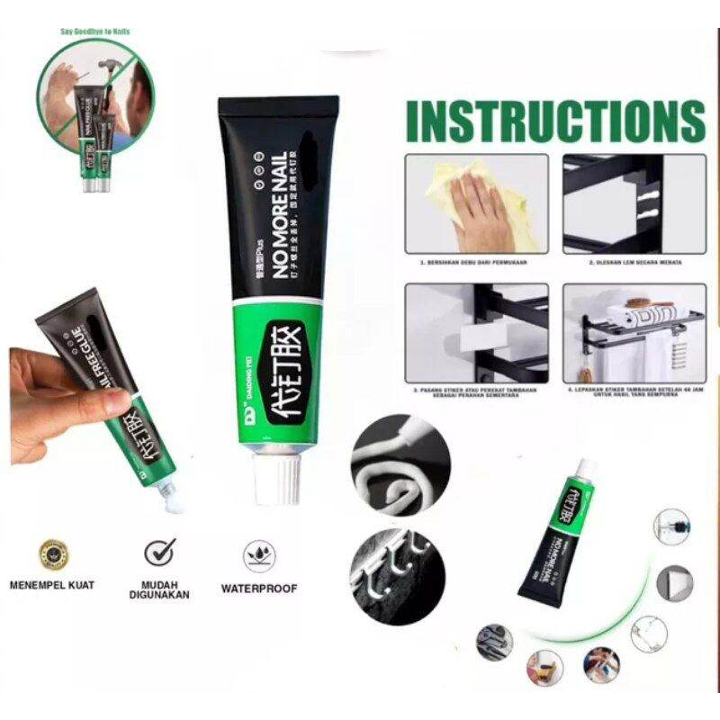 

LEM PENGGANTI PAKU DINDING - LEM SERBAGUNA PEREKAT - LEM NO MORE NAIL SUPER KUAT - GLUE NO MORE NAIL