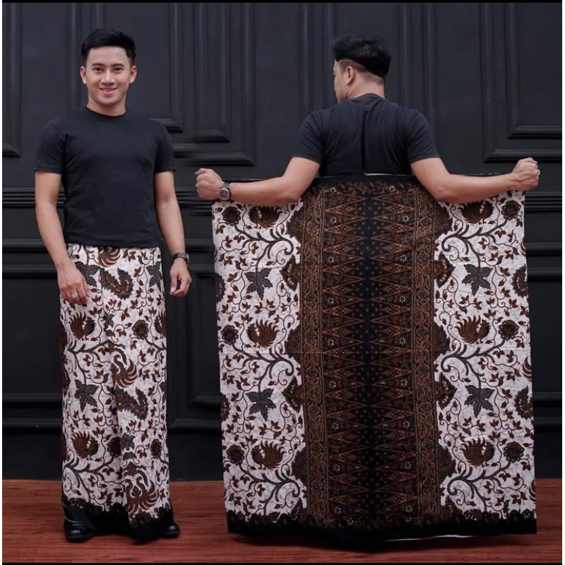 Afnan - Sarung Batik Pria Dewasa - Motif Ayam Cemani Bahan Rayon Super Ukuran Dewasa