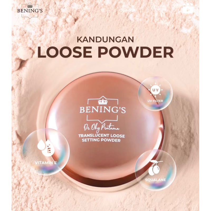 TRANSLUCENT Loose Setting Powder Bedak Tabur Benings Indonesia by dr. Oky Pratama