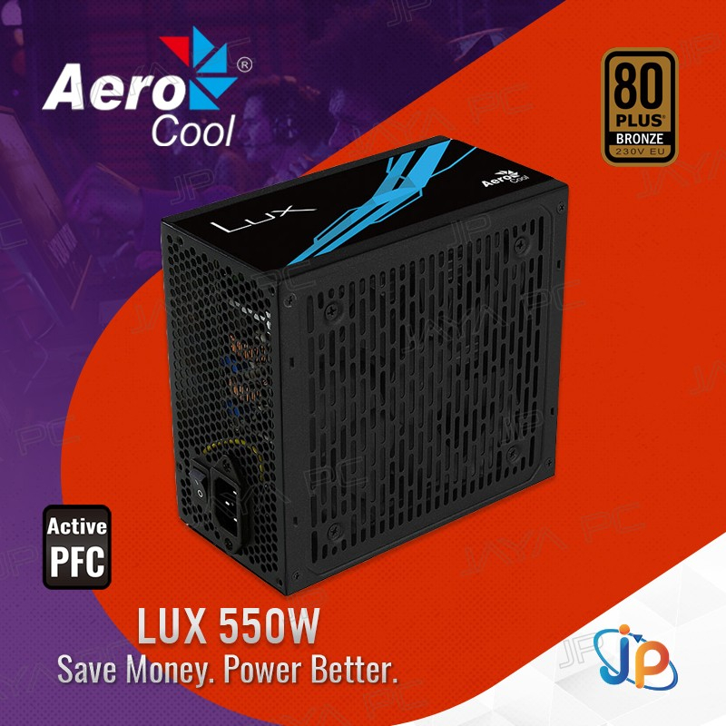 Aerocool LUX 550W PSU - Power Supply 550 Watt 80+ Bronze