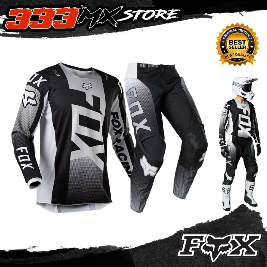 FOX 180 Oktiv Jerset Black White Motocross Jersey FOX 180 Oktiv Ori