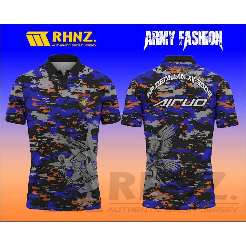 JERSEY LORENG AIRUD KERAH ATASAN TNI/POLRI FULL PRINTING/BAJU LORENG PENDEK FREE CUSTOM/JERSEY TENTARA JUMBO BERKERAH/KAOS OLAHRAGA TNI AD/JERSEY LORENG ARMY TERBARU/ATASAN PREMIUM SEMUA UKURAN/JERSEY BRIMOB