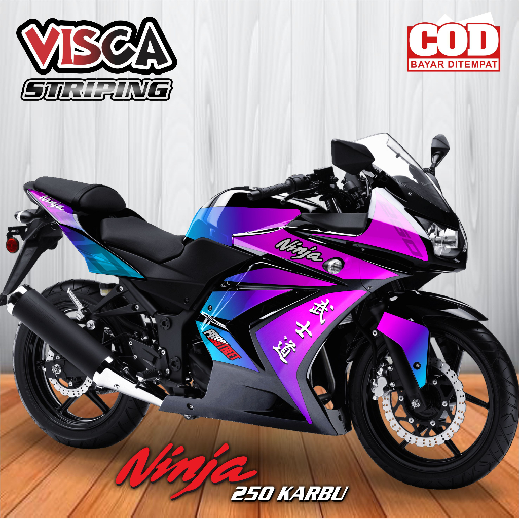 Stiker Striping Ninja 250 Karbu Variasi BUNGLON