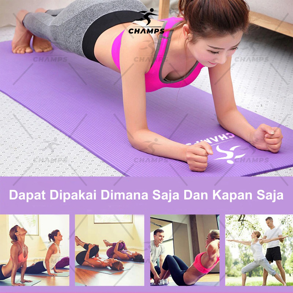 CHAMPS Matras Yoga MatKarpet MatTikar PROMO FREETAS Tebal 8mm-CH-YM 08