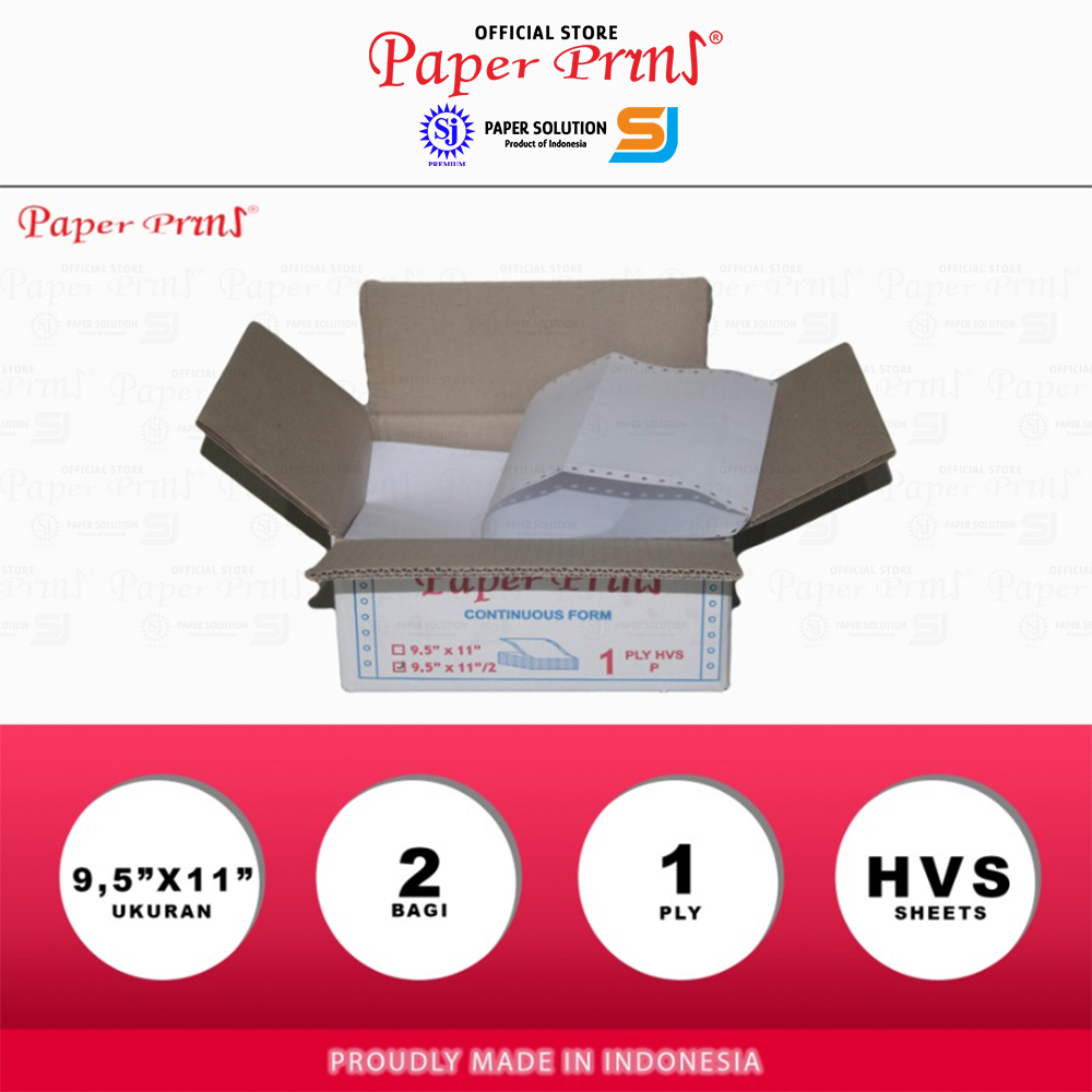 

klm Kertas Continuous Form 1PLY Paperyns HVS 9,5" x 11"/2 (Bagi 2)