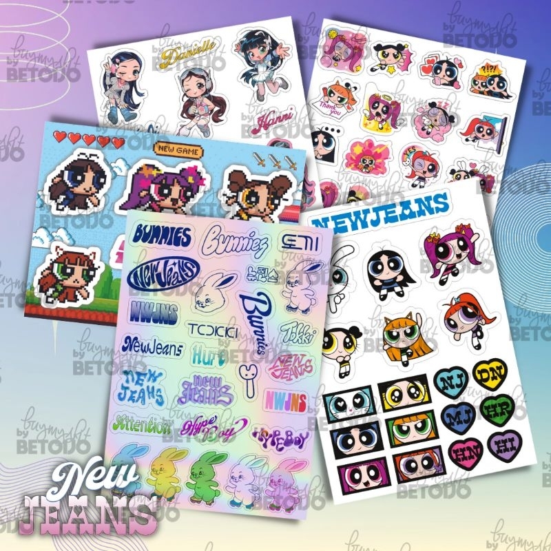 

✅️ READY ✅️ STICKER NEWJEANS STIKER KPOP TUMBLR HOLOGRAM RAINBOW