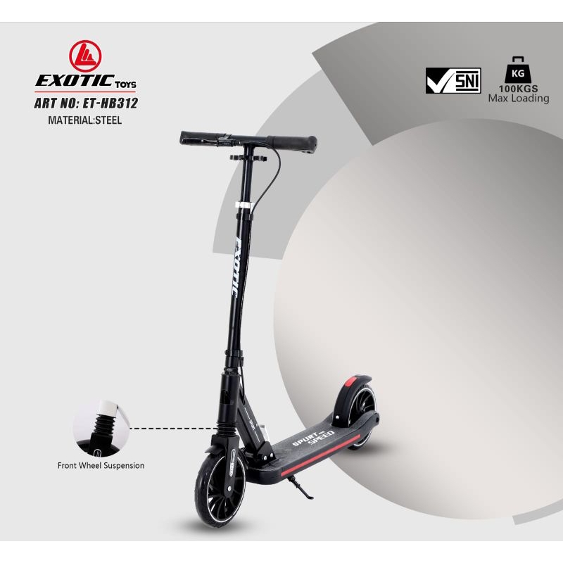 Scooter Skuter Exotic HB312 Rem Tangan Ada Shock Depan HB 312