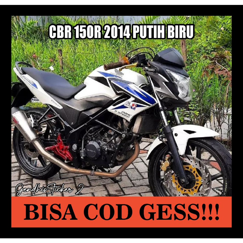 striping honda cbr 150r 2014 putih biru
