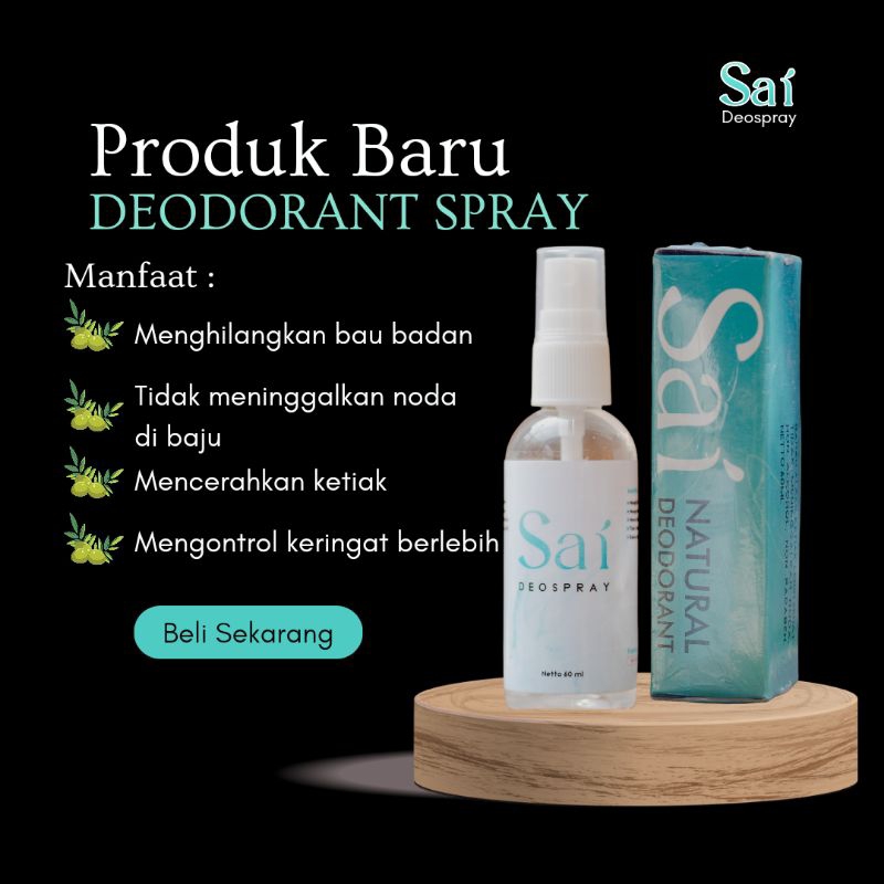 SAI Deospray | DIY Deodorant Spray | Tawas Cair Deodoran Penghilang Bau Badan | Pemutih Ketiak Non A