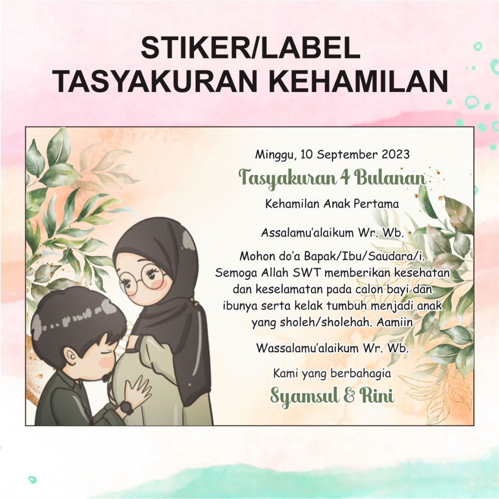 

STIKER LABEL TASYAKURAN - STIKER 4 BULAN KEHAMILAN - KARTU 7 BULAN KEHAMILAN