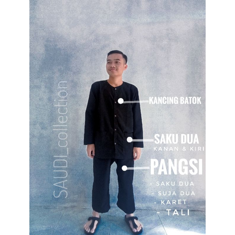 glosir setelan celana baju pangsi  adat Sunda / silat /ke kebun S. M .L. XL .XXL. XXXL