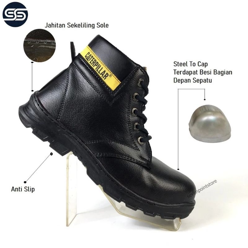 SEPATU BOOTS SAFETY UJUNG BESI / Sepatu safety boots , safety kerja proyek safety anti slip seaptu u