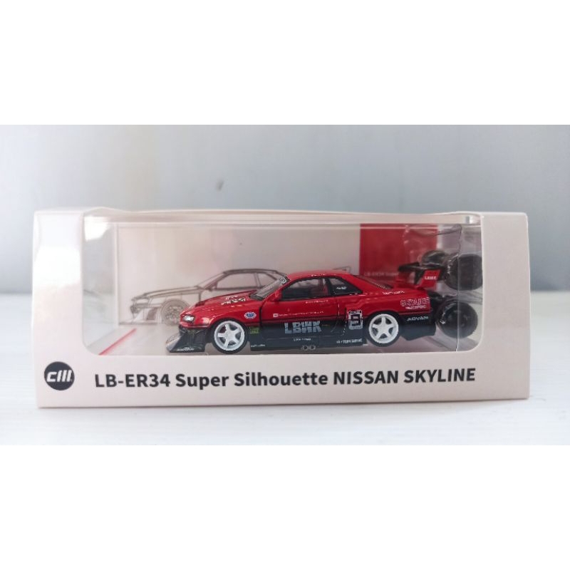 CM MODEL LB-ER34 SUPER SILHOUETTE NISSAN SKYLINE NO 9 bukan hot wheels fast & furious lancer evo nis