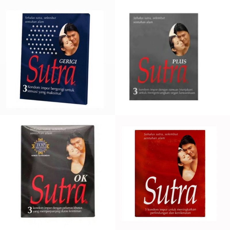 SUTRA ISI 3 PCS PENGAMAN KONDOM SUTRA PLUS OK MERAH DAN GERIGI 3PCS