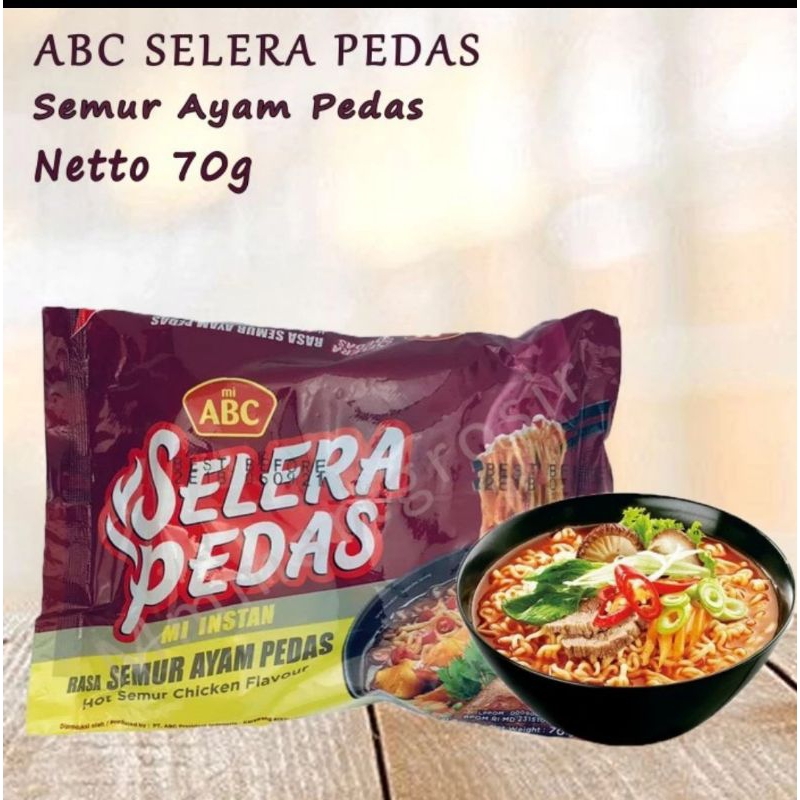 

mie ABC rasa semur ayam pedas 70gr