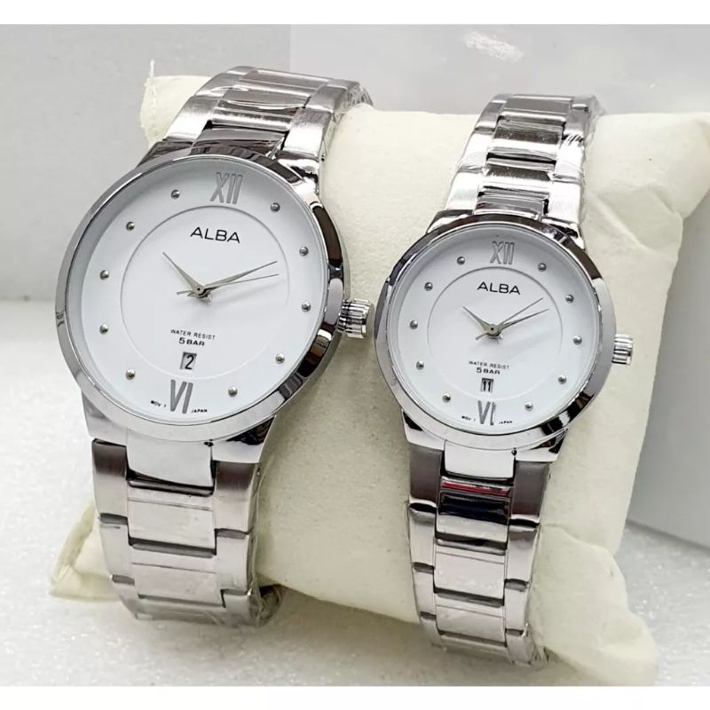 JAM TANGAN ALBA COUPLE TANGGAL HARI AKTIF ANTI AIR || BISA SATUAN