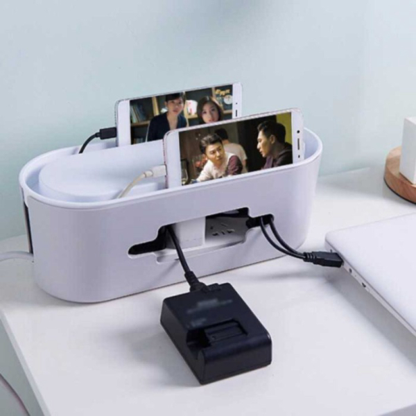 Promo Kotak Organizer Charger Box Perapih Kabel Cable Pengaman Stand Holder Murah