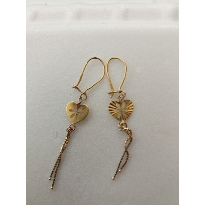 Anting emas asli model love kuncir