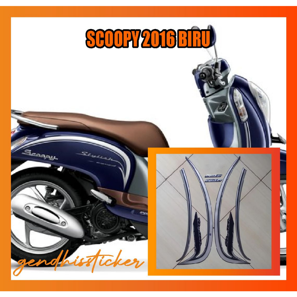 striping motor scoopy 2016 biru
