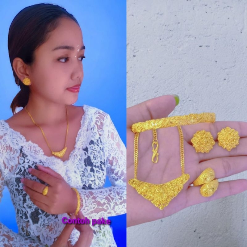 Set perhiasan minang ukir polos bali perhiasan wanita