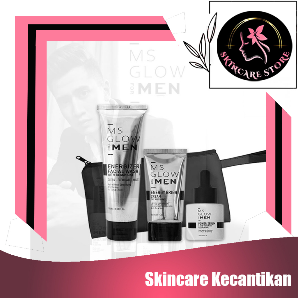 Ms Glow For Men Skincare Pria  Ms Glow For Men Paket Basic |  Paket Wajah Basic MS GLOW FOR MEN Skin