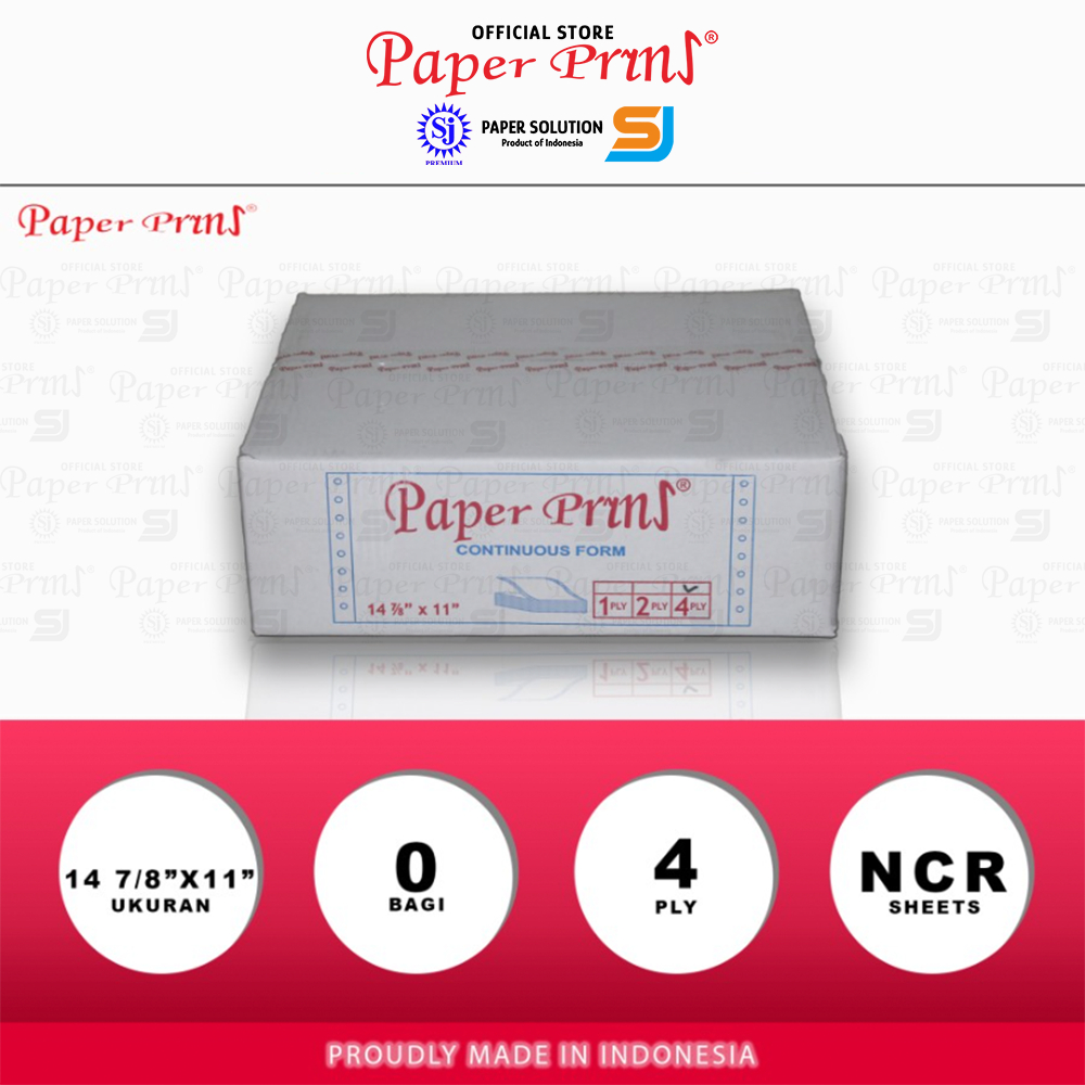 

Paperpryns Kertas Continuous Form 4PLY NCR 14 7/8" × 11