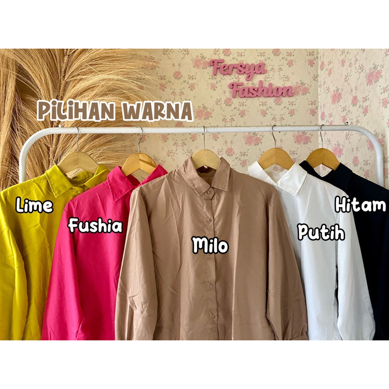 KEMEJA DEA POLOS OVERSIZE