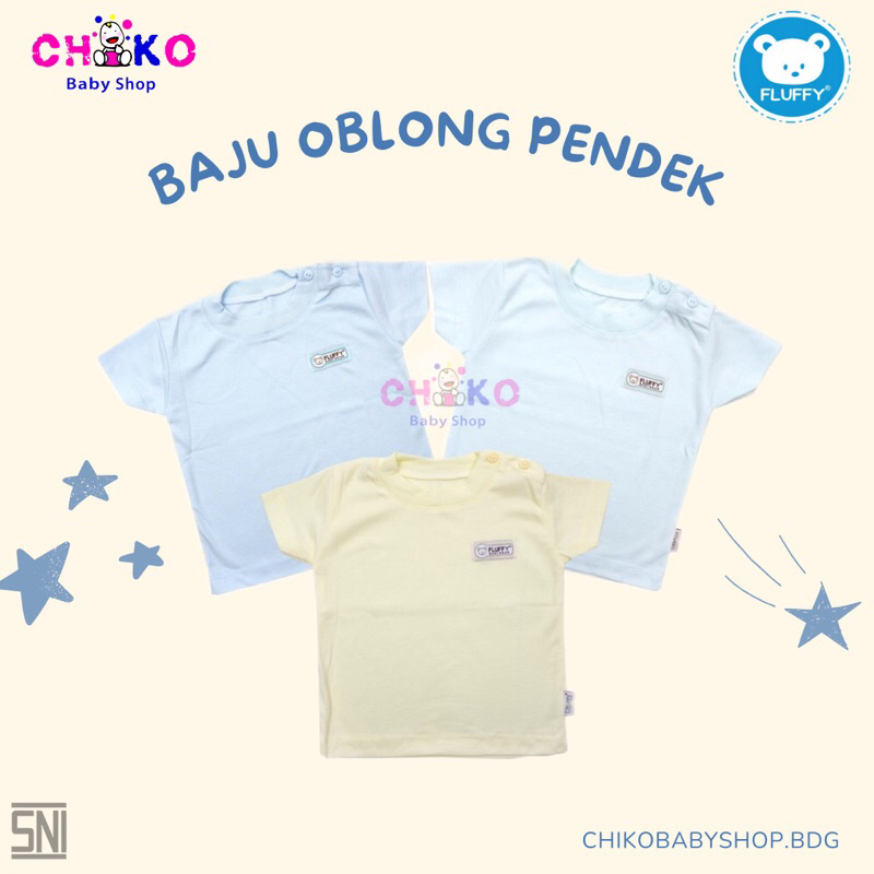 (CHIKO) FLUFFY - Baju Oblong Bayi Tangan Pendek 3-6 Bulan