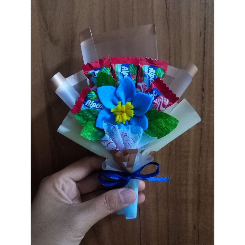 Mini buket bunga flanel / snack / custom