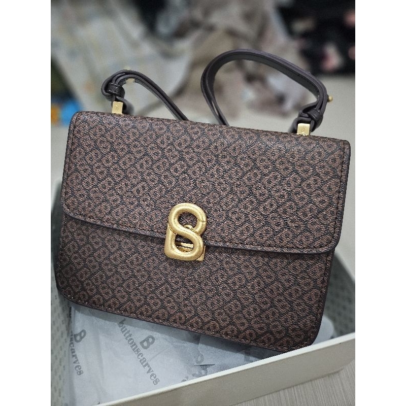 Preloved Buttonscarves Audrey Canvas Bag Brown