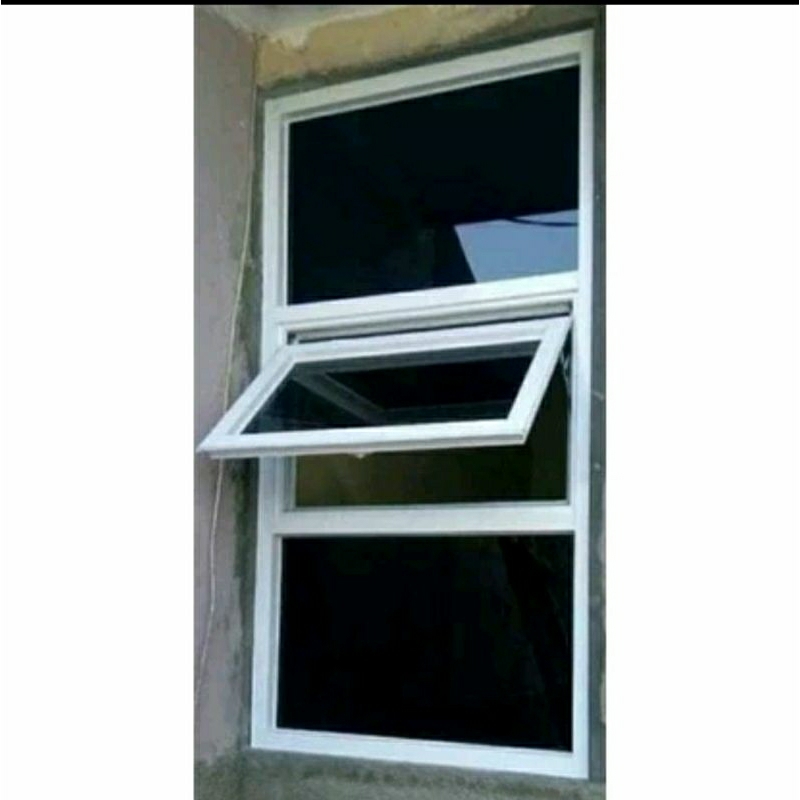 kusen dan jendela almunium uk L60xT120cm, tengah jendela atas bawah kaca mati