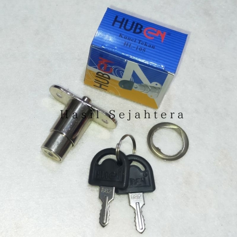 Kunci Laci Lemari Tusuk Huben Push Lock HL 105 Pintu Lemari Sliding Tombol Pencet