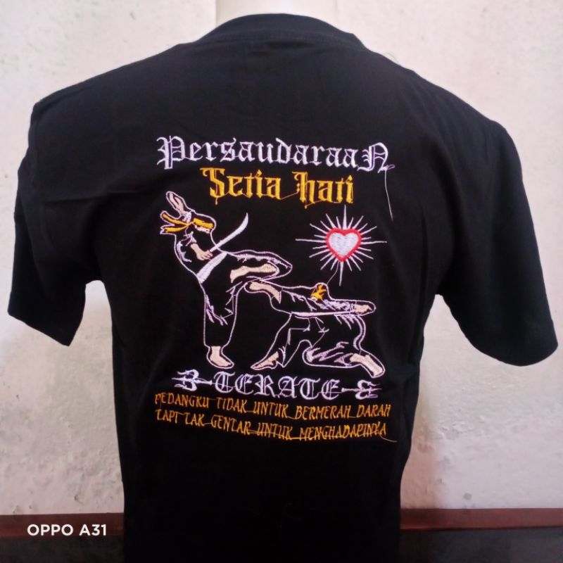 Kaos PSHT Bordir - Kaos PSHT Distro - Kaos PSHT Bordir Hitam Terbaru - Kaos PSHT Katun