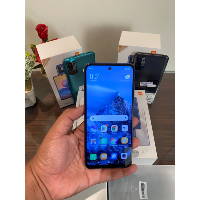 Hp Handohone Xiaomi Redmi Note 10 5G 4/128Gb Second Fullset Original Bekas Murah Bergaransi