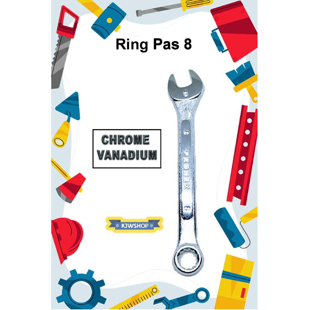 Kunci Ring Pas 8 IWT Combination Spanner Open Wrench Box 8 IWT Kunci Reng Pass 8 IWT Kunci Ring Pass