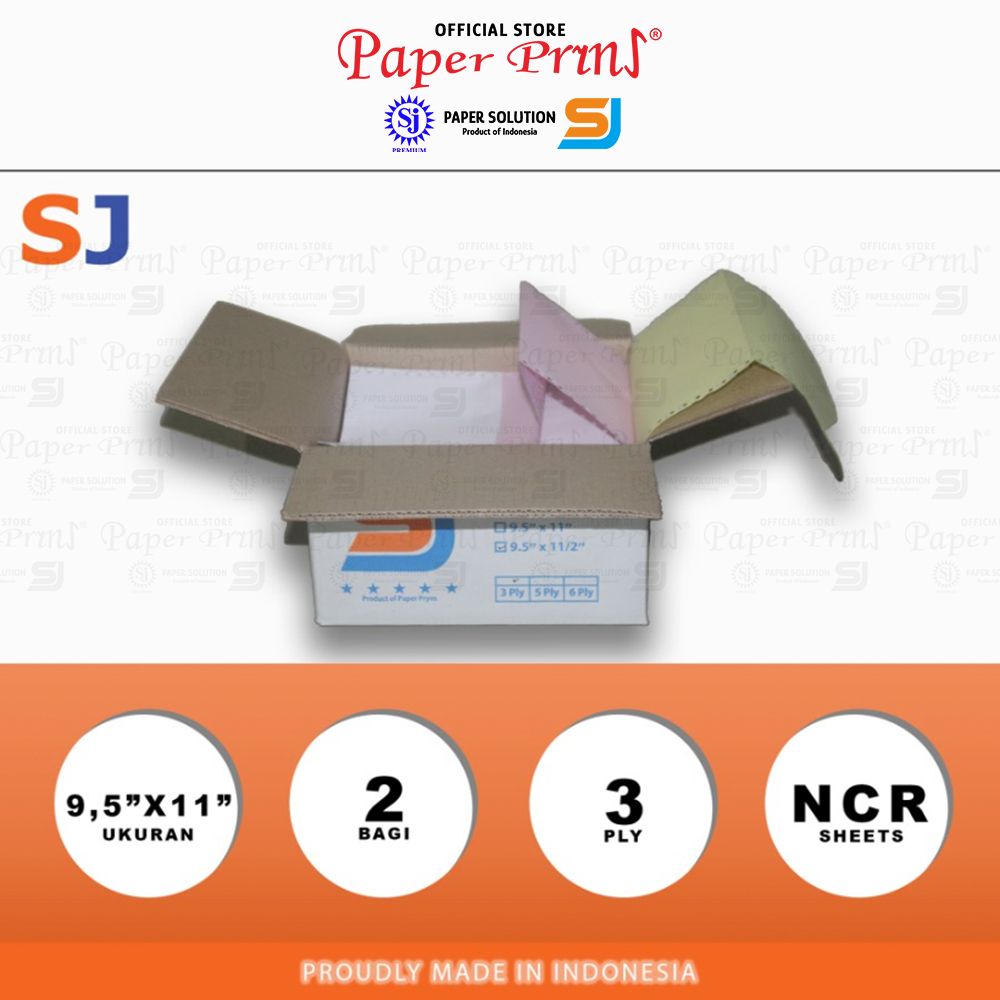 

SJ Orange Kertas Continuous Form 3PLY NCR PRS 9,5" x 11"/2 (Bagi 2) RJ4