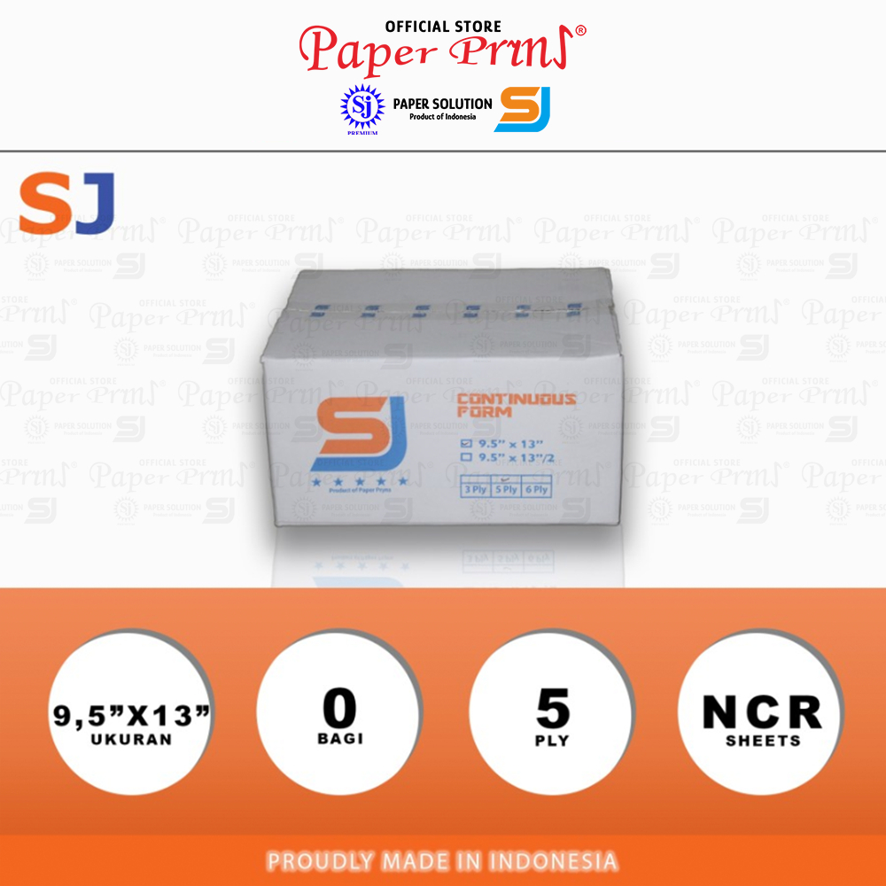 

SJ Orange Kertas Continuous Form 5PLY NCR Folio 9,5" x 13