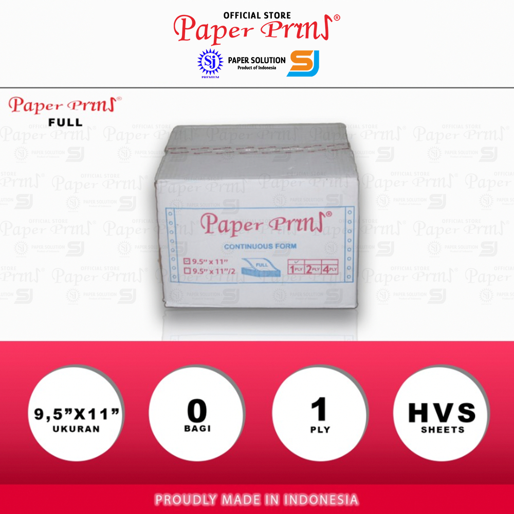

Paperpryns Kertas Continuous Form Full 1PLY HVS 9,5" x 11