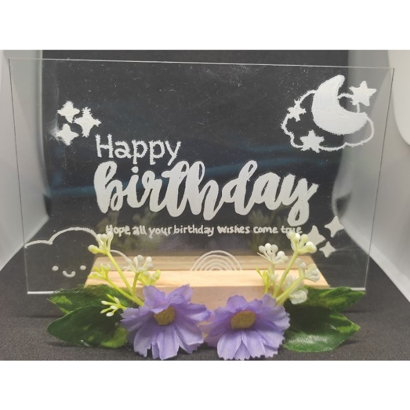 Birthday card atau Ucapan Ulang tahun akrilik