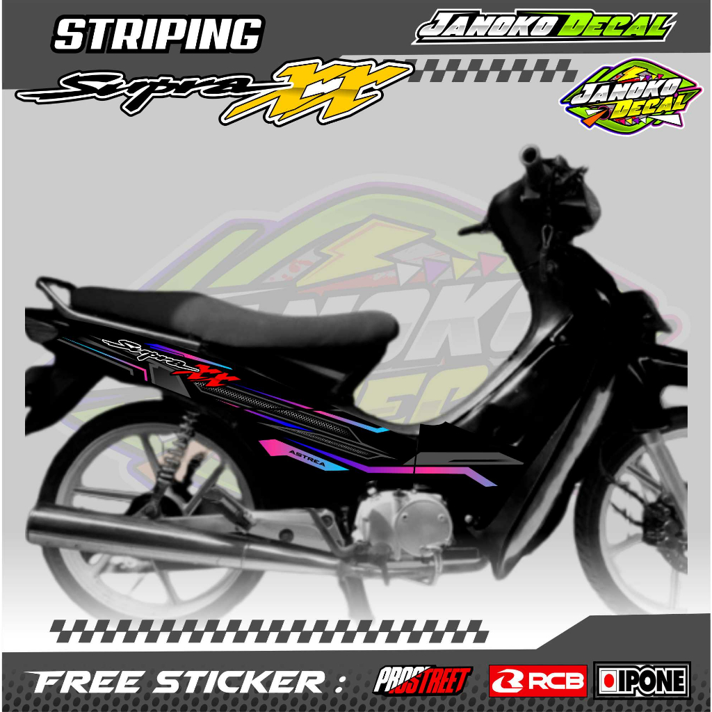 STRIPING VARIASI HONDA SUPRA XX / STICKER MOTOR SUPRA XX
