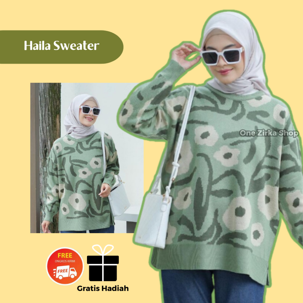 SWEATER RAJUT OVERSIZE HAILA PREMIUM BLOUSE JUMBO WANITA KNITWEAR MURAH TERBARU