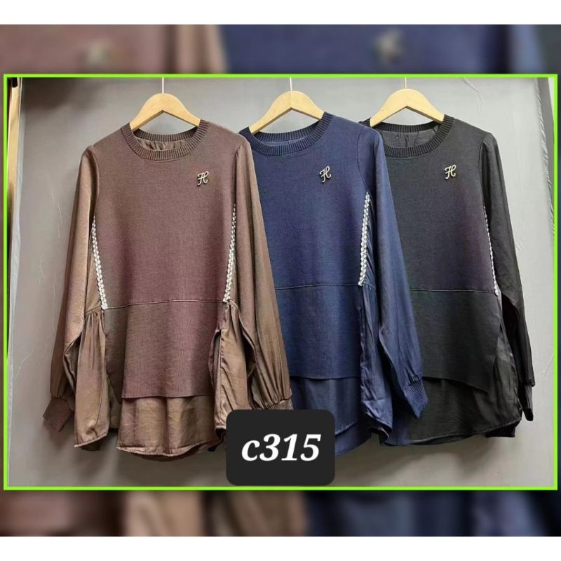 Blouse Wanita, Blouse Korea, Blouse Katun Silk Mix Rajut , Atasan Wanita Import , Baju Wanita, Busui