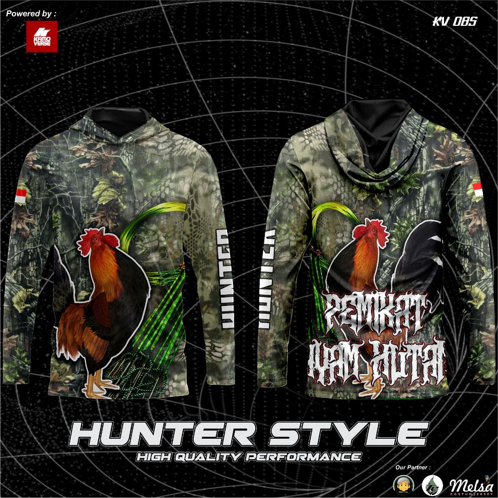 BAJU PEMIKAT AYAM HUTAN MOTIF CAMO | JERSEY FULL PRINTING  | BISA CUSTOM NAMA DAN LOGO