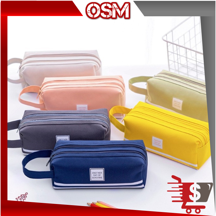 

OSM - S5943 Kotak Pensil Dan Stationery Dual Zipper / Tempat Alat Tulis Perlengkapan Sekolah 2 Sisi / Kotak Pensil 2 Pouch