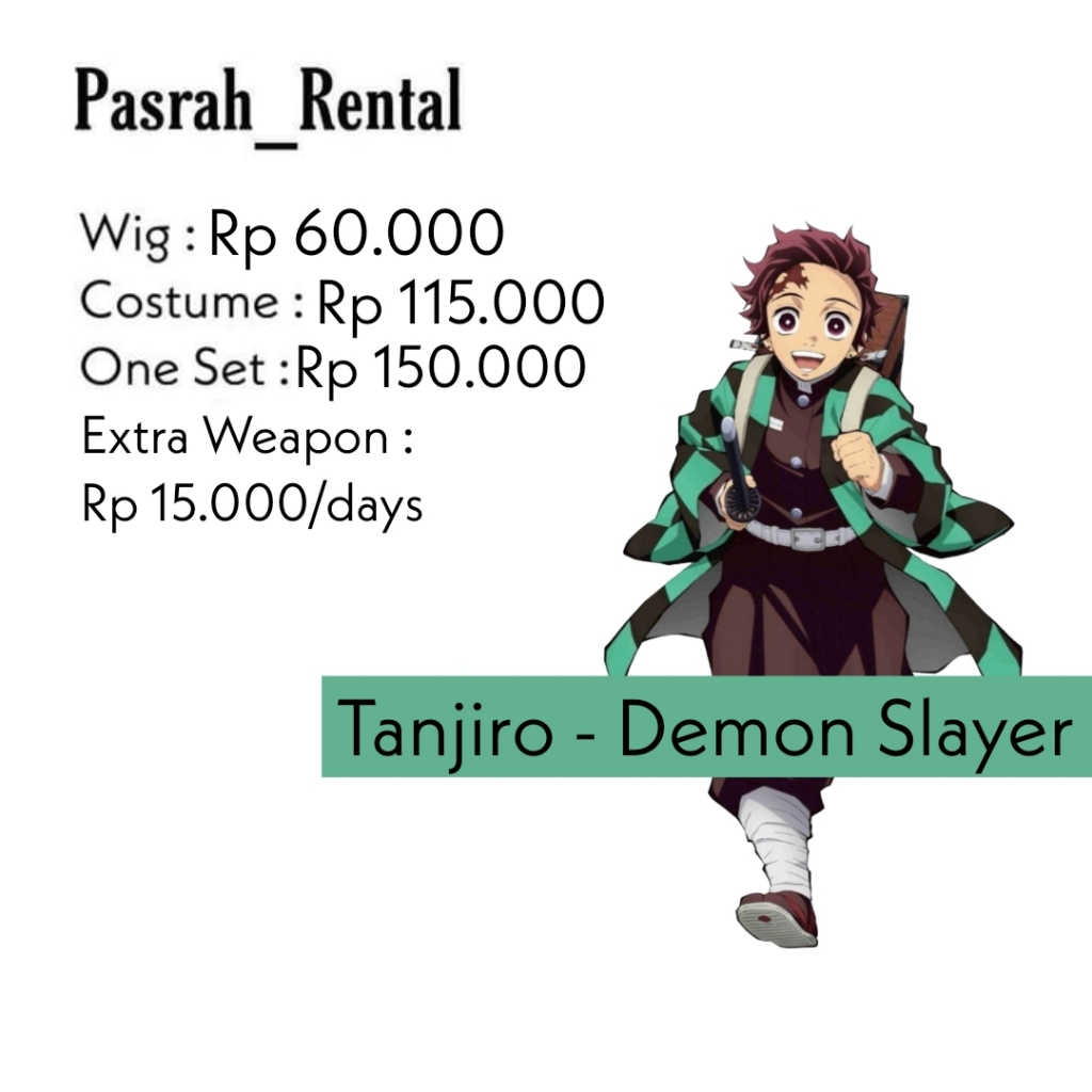SEWA RENTAL COTUME/COSPLAY TANJIRO - DEMON SLAYER